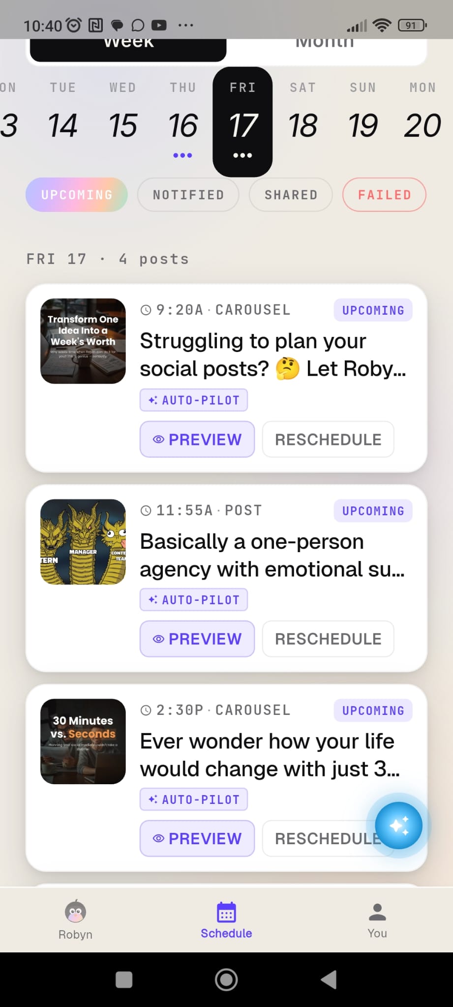 Smart scheduling